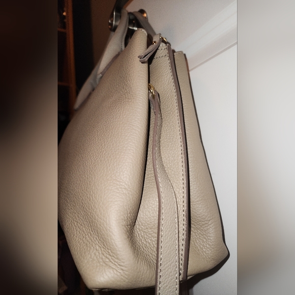 Iacucci Pebbled Italian Leather Tote Satchel Handbag in Stone Beige;New w/o Tags - Picture 3 of 16